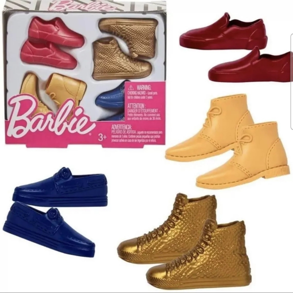 Barbie Ken Men's Shoes Accessory Pack 4ct Doll Dress Up Footwear Mattel